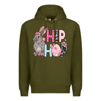 Army Green Easter Day Hip hop bunny Premium Hoodie - OliviaCreatesArt