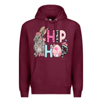 Burgundy Easter Day Hip hop bunny Premium Hoodie - OliviaCreatesArt