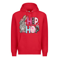 Red Easter Day Hip hop bunny Premium Hoodie - OliviaCreatesArt