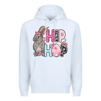 White Easter Day Hip hop bunny Premium Hoodie - OliviaCreatesArt