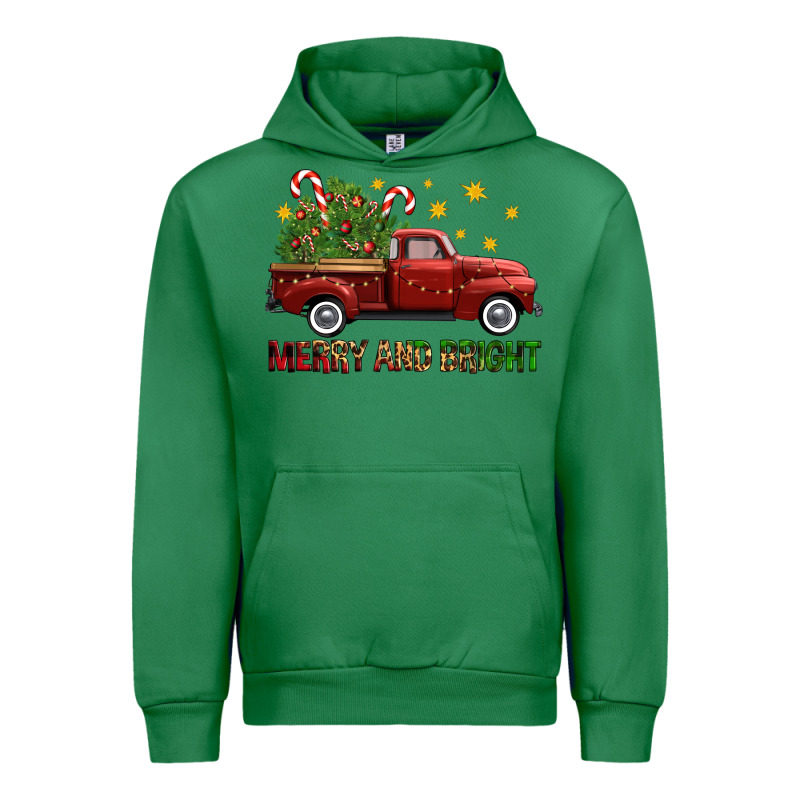Merry And Bright Christmas Trees Truck Urban Hoodie by FaDigitalArtStudio | Teevron