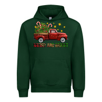 Forest Green Merry And Bright Christmas Trees Truck Urban Hoodie - FaDigitalArtStudio