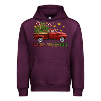 Mauve Wine Merry And Bright Christmas Trees Truck Urban Hoodie - FaDigitalArtStudio