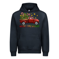 Navy Merry And Bright Christmas Trees Truck Urban Hoodie - FaDigitalArtStudio
