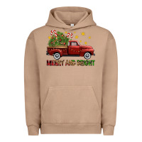 Pigment Burro Merry And Bright Christmas Trees Truck Urban Hoodie - FaDigitalArtStudio