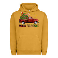 Pigment Peanut Butter Merry And Bright Christmas Trees Truck Urban Hoodie - FaDigitalArtStudio