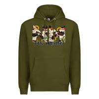 Army Green new mexico state cowhide serape cactus Premium Hoodie - RanaPortraitStore