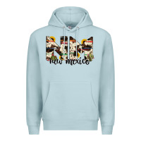 Blue Mist new mexico state cowhide serape cactus Premium Hoodie - RanaPortraitStore