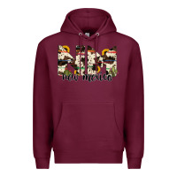 Burgundy new mexico state cowhide serape cactus Premium Hoodie - RanaPortraitStore