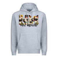 Heather Grey new mexico state cowhide serape cactus Premium Hoodie - RanaPortraitStore