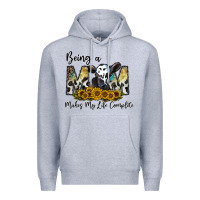 Heather Grey being a mom makes my life complate Premium Hoodie - CowhideDigitalArt