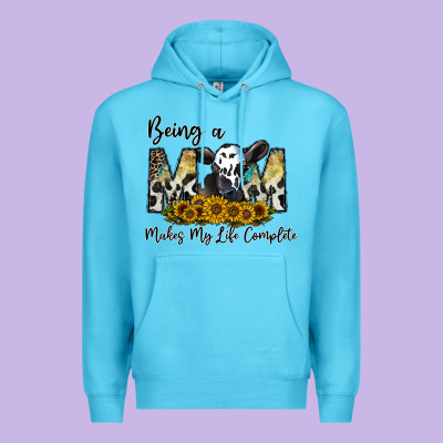 Being A Mom Makes My Life Complate Premium Hoodie Designed By Cowhidedigitalart