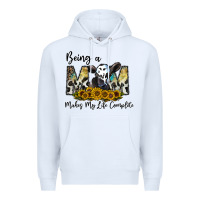 White being a mom makes my life complate Premium Hoodie - CowhideDigitalArt