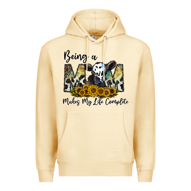 Being A Mom Makes My Life Complate Premium Hoodie by CowhideDigitalArt | Teevron