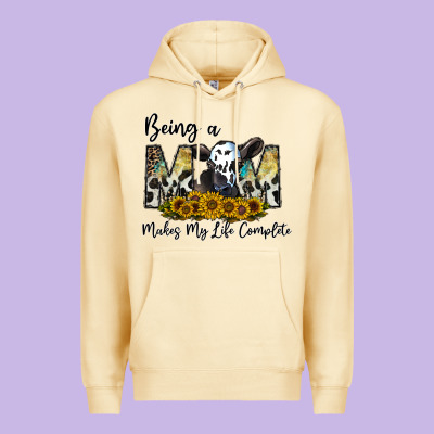 Being A Mom Makes My Life Complate Premium Hoodie Designed By Cowhidedigitalart