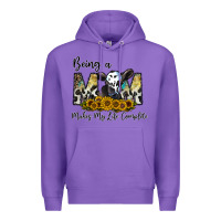 Purple being a mom makes my life complate Premium Hoodie - CowhideDigitalArt