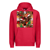 Cardinal christmas horse leopard tartan Premium Hoodie - FaDigitalArtStudio