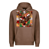 Chestnut christmas horse leopard tartan Premium Hoodie - FaDigitalArtStudio