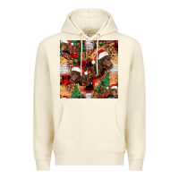 Sandshell christmas horse leopard tartan Premium Hoodie - FaDigitalArtStudio