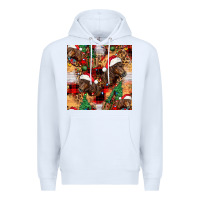 White christmas horse leopard tartan Premium Hoodie - FaDigitalArtStudio