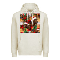 Oatmeal Heather christmas horse leopard tartan Premium Hoodie - FaDigitalArtStudio