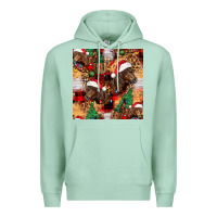 Christmas Horse Leopard Tartan Premium Hoodie | Teevron