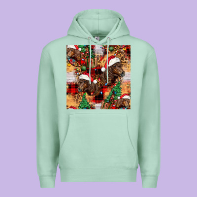 Christmas Horse Leopard Tartan Premium Hoodie Designed By Fadigitalartstudio