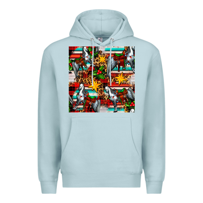 Christmas Horse Leopard Tartan Premium Hoodie by FaDigitalArtStudio | Teevron