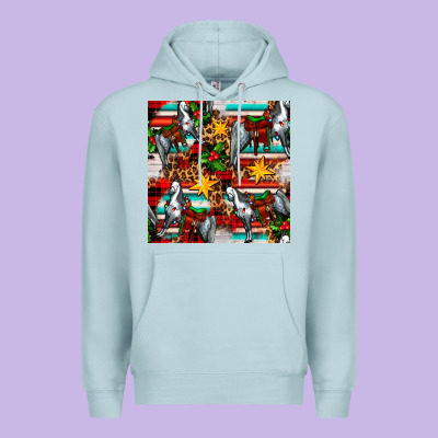 Christmas Horse Leopard Tartan Premium Hoodie Designed By Fadigitalartstudio