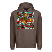 Coffee christmas horse leopard tartan Premium Hoodie - FaDigitalArtStudio
