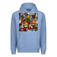 Colony Blue christmas horse leopard tartan Premium Hoodie - FaDigitalArtStudio