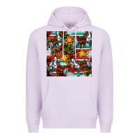 Lilac christmas horse leopard tartan Premium Hoodie - FaDigitalArtStudio