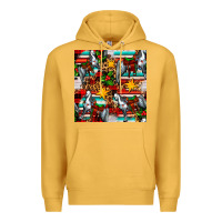 Mustard christmas horse leopard tartan Premium Hoodie - FaDigitalArtStudio