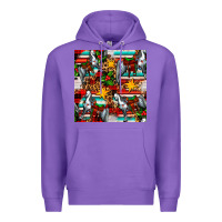 Purple christmas horse leopard tartan Premium Hoodie - FaDigitalArtStudio