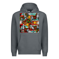 Rock christmas horse leopard tartan Premium Hoodie - FaDigitalArtStudio