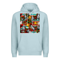 Blue Mist christmas horse leopard tartan Premium Hoodie - FaDigitalArtStudio