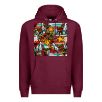 Burgundy christmas horse leopard tartan Premium Hoodie - FaDigitalArtStudio