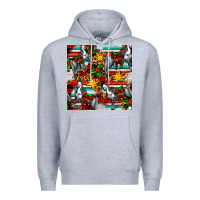 Heather Grey christmas horse leopard tartan Premium Hoodie - FaDigitalArtStudio