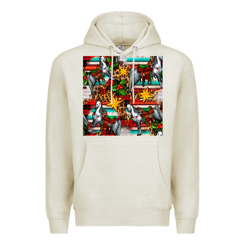 Christmas Horse Leopard Tartan Premium Hoodie by FaDigitalArtStudio | Teevron