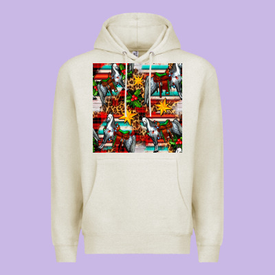 Christmas Horse Leopard Tartan Premium Hoodie Designed By Fadigitalartstudio
