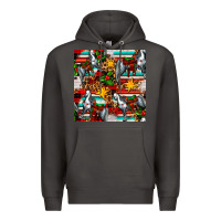 Smoke christmas horse leopard tartan Premium Hoodie - FaDigitalArtStudio