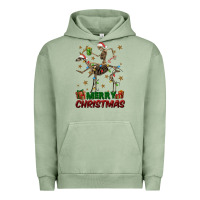 Pigment Oil Green merry christmas deer skeleton Urban Hoodie - FaDigitalArtStudio