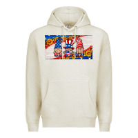 Oatmeal Heather usa gnome license plate Premium Hoodie - HRA Design Shop