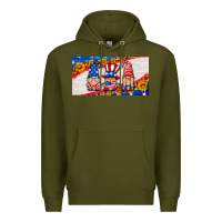 Army Green usa gnome license plate Premium Hoodie - HRA Design Shop