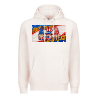 Pale Pink usa gnome license plate Premium Hoodie - HRA Design Shop