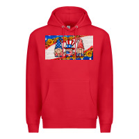 Red usa gnome license plate Premium Hoodie - HRA Design Shop