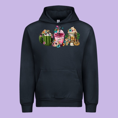 Mexican Day Of The Dead Coffee Cups Urban Hoodie Designed By Fadigitalartstudio