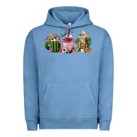 Pigment Pebble Blue mexican day of the dead coffee cups Urban Hoodie - FaDigitalArtStudio