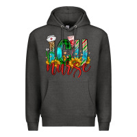 Charcoal Heather christmas icu nurse Premium Hoodie - FaDigitalArtStudio