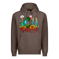 Coffee christmas icu nurse Premium Hoodie - FaDigitalArtStudio